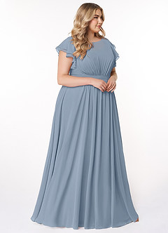 Azazie Daphne Modest Bridesmaid Dresses A-Line Ruffled Chiffon Floor-Length Dress image9
