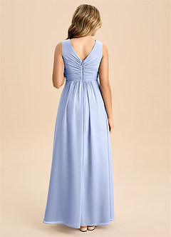 Azazie Skyla Junior Ice A-Line Pleated Chiffon Dress image2