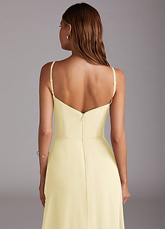 Azazie Marley 신부 들러리 드레스 A라인 오프 더 숄더 쉬폰 바닥 길이 드레스 image10