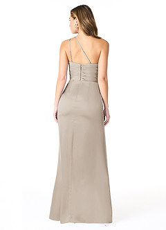 Azazie Eren Bridesmaid Dresses Frost Mermaid One Shoulder Stretch Satin Dress image4