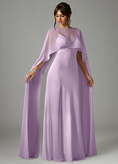 Azazie Stefania Jurken voor bruidsmeisjes Jurk van Stretch Satijn met A-Lijn Frosted Lila image3