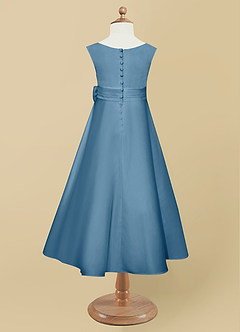 Azazie Lindy Final Sale Agave A-Line Pleated Matte Satin Dress image11