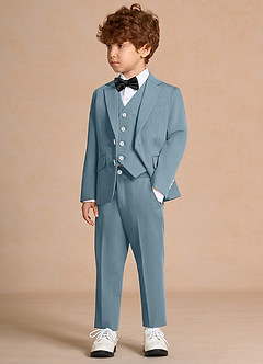 front Oliver Lyseblå Drenge 5-delt jakkesæt med butterfly