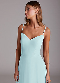 Azazie Marley Bridesmaid Dresses Sea Glass A-Line Off the Shoulder Chiffon Convertible Dress image2