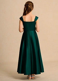 Azazie Bundle Girls Formal Abiti da Ragazza di Fiori Abito A-Line in Raso Opaco Plissettato Pino image2