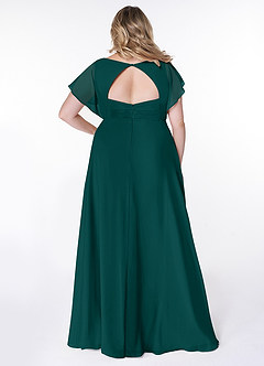 Azazie Rylee Bridesmaid Dresses Peacock A-Line Pleated Chiffon Dress image7