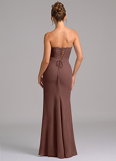 Azazie Sorrel Bridesmaid Dresses Espresso Mermaid Corset Chiffon Dress image2