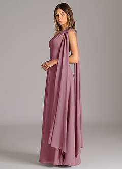 Azazie Tella Bridesmaid Dresses Vintage Mauve A-Line One Shoulder Chiffon Dress image5