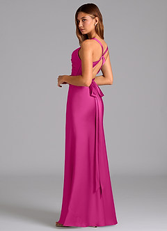 Azazie Hati Brudtärnklänningar Klä av Sjöjungfru i Stretch Satin Fuchsia image6