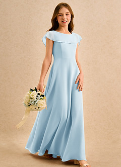 Azazie Kittie Girls Formal Flower Girl Klänningar Klä A-Line i Chiffong image4