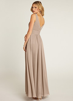 Azazie Pierrette Brautjungfernkleider A-Linie Plissee Chiffon Kleid Taupe image4