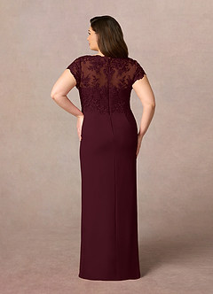 Azazie Carmen Mother of the Bride Dresses Cabernet Sheath Lace Dress image9