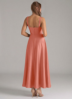 Azazie Shaude 신부 들러리 드레스 A라인 주름진 스트레치 새틴 발목 길이 드레스 image6