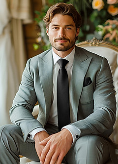 front Matching Skinny Tie & Pocket Square & Cuff Links Set