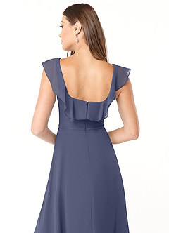 Azazie Jinny Bridesmaid Dresses Stormy A-Line Square Neckline Ruched Chiffon Dress image6