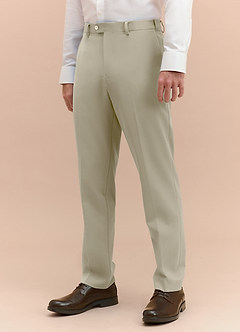 front James Tan Structured Stretch Dress Pants