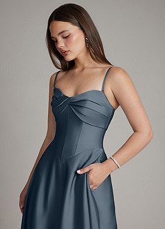 Azazie Meleena Bridesmaid Dresses Twilight A-Line Strapless Stretch Satin Dress image2