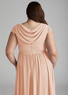 Azazie Organa Abiti da Damigella Abito A-Line in Chiffon Plissettato Rosa Inglese image12