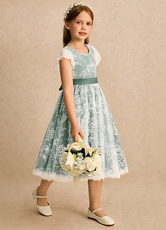 Azazie Maisie Flower Girl Klänningar Klänning A-linje i Spets image4