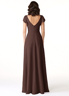 Azazie Omari Bridesmaid Dresses Ganache A-Line Chiffon Dress image2