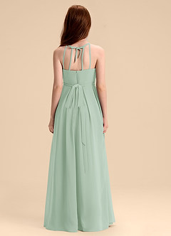 Azazie Arianthe Junior Agave A-Line Pleated Chiffon Dress image2