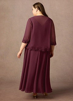 Azazie Devana Mother of the Bride Dresses Cabernet A-Line Sequins Chiffon Dress image2