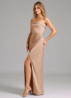 Azazie Aretha Bridesmaid Dresses English Rose A-Line Strapless Stretch Satin Convertible Dress image3