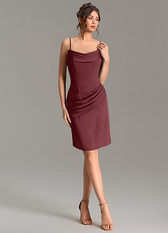 Azazie Adrienne Bridesmaid Dresses Cabernet Mermaid Corset Stretch Satin Convertible Dress image6