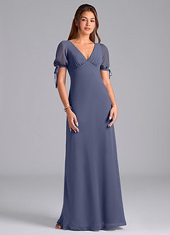 Azazie Pheby Bridesmaid Dresses Stormy A-Line Pleated Chiffon Dress image4