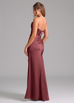 Azazie Lucille Bridesmaid Dresses Merlot Mermaid Strapless Stretch Satin Convertible Dress image4