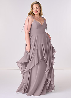 Barbie ♥ Azazie Robes de demoiselle d'honneur Robe Trapèze en Mousseline de soie Arc Crépuscule image6