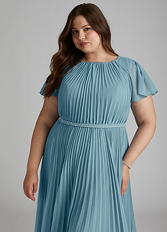 Azazie Kara Abiti da damigella modesti Abito A-Line Plissettato Chiffon Floor-Length image15