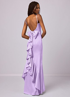 Barbie ♥ Azazie Bridesmaid Dresses Mermaid Bow Stretch Satin Floor-Length Dress image5