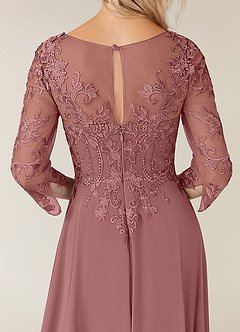 Azazie Noella Mother of the Bride Dresses Desert Rose A-Line V-Neck Lace Chiffon Dress image8