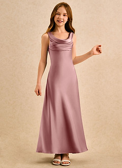 Azazie Raspberry Girls Formal Flower Girl Klänningar Klä A-Line i Stretch Satin Plisserad image4