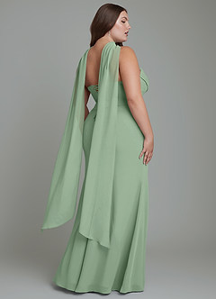 Azazie Sorrel Bridesmaid Dresses Matcha Mermaid Corset Chiffon Dress image15