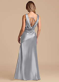 Azazie Rylina 신부 들러리 드레스 인어 메탈릭 새틴 바닥 길이 드레스 image6