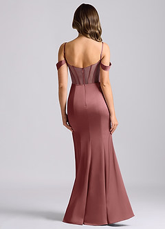 Azazie Alyce Final Sale Amethyst Mermaid Off the Shoulder Stretch Satin Convertible Dress image2