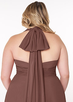 Azazie Fifi Bridesmaid Dresses Espresso A-Line Strapless Chiffon Convertible Dress image14