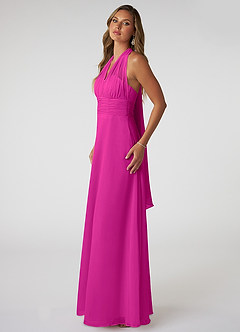 Azazie Fifi Bridesmaid Dresses Fuchsia A-Line Strapless Chiffon Convertible Dress image5