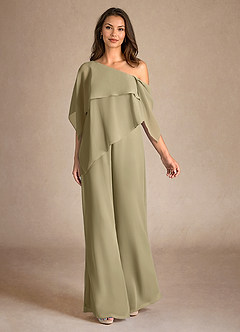 Azazie Halima Kleider für die Brautmutter Overall/Jumpsuit Seitliche Cut-Outs Chiffon Kleid Moosgrün image4