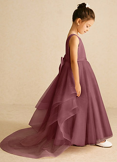 Azazie Pumpkin Flower Girl Klänningar Klänning A-Linje i Tyll Konvertibel image3