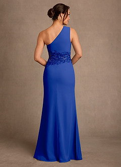Azazie Kathie vestidos de madre de la novia Vestido de Azul Real de Gasa de Corte Sirena con Encaje image2