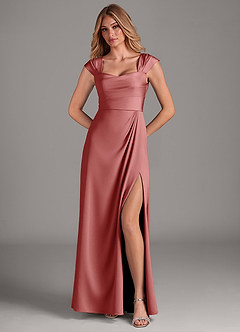 Azazie Laila Bridesmaid Dresses Antique Rose A-Line Sweetheart Neckline Stretch Satin Dress image4
