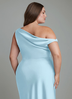 Azazie Emerson Brudtärnklänningar Klänning av Sjöjungfru i Stretch Satin Off the shoulder Himmelsblå image13