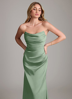 Azazie Lucille Bridesmaid Dresses Matcha Mermaid Strapless Stretch Satin Convertible Dress image6