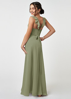 Azazie Emily Junior Pistachio A-Line Ruched Chiffon Dress image4