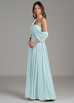 Azazie Nyah Bridesmaid Dresses Mist A-Line Off the Shoulder Chiffon Dress image6