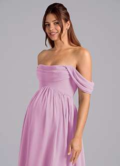 Azazie Saige Maternity Bridesmaid Dresses A-Line Pleated Chiffon Floor-Length Dress image6
