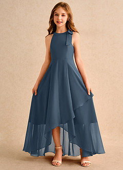Azazie Boop Girls Formal Flower Girl Dresses Neptune A-Line Bow Chiffon Dress image5